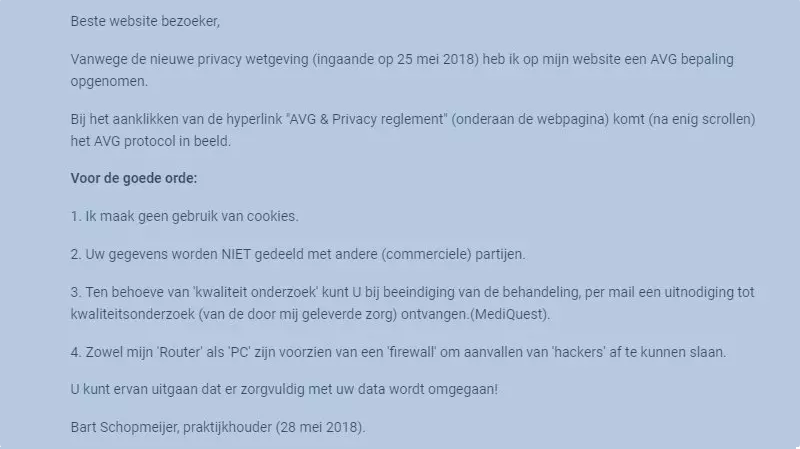 Aanpassingen Website AVG - Nieuwe privacy wetgeving